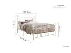 Birlea Furniture & Beds Birlea Emily 4ft Small Double Cream Metal Bed Frame