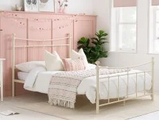 Birlea Furniture & Beds Birlea Emily 4ft Small Double Cream Metal Bed Frame