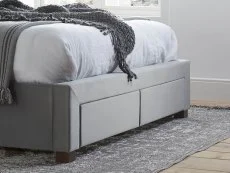 Birlea Furniture & Beds Birlea Hope 4ft6 Double Grey Velvet Fabric 4 Drawer Bed Frame