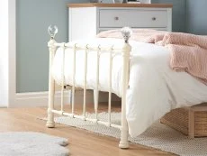 Birlea Furniture & Beds Birlea Jessica 3ft Single Cream Metal Bed Frame