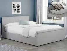 Birlea Furniture & Beds Birlea Stratus 4ft Small Double Grey Fabric Ottoman Bed Frame