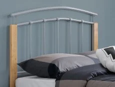 Birlea Furniture & Beds Birlea Tetras 3ft Single Silver and Beech Metal Bed Frame