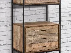 Birlea Furniture & Beds Birlea Urban Rustic 3 Drawer Shelving Unit