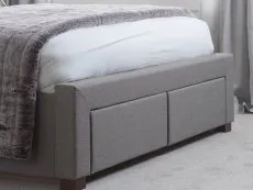 Birlea Furniture & Beds Birlea Valentino 5ft King Size Grey Fabric 2 Drawer Bed Frame