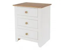 Core Capri White 3 Drawer Bedside Table