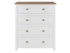 Core Capri White 4 Drawer Chest of Drawers