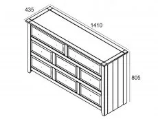 Core Products Core Capri  White 6+2 Drawer Large Chest of Drawers