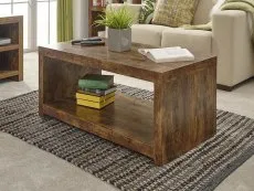 GFW GFW Jakarta Mango Wood Effect Coffee Table with Shelf