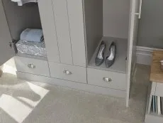 GFW GFW Kendal Light Grey and Oak 3 Door 3 Drawer Wardrobe