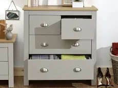 GFW Lancaster Grey and Oak 2+2 Drawer Chest of Drawers