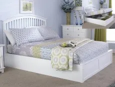 GFW GFW Madrid 5ft King Size White Wooden Ottoman Bed Frame