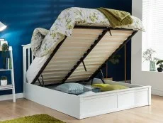 GFW GFW Madrid 5ft King Size White Wooden Ottoman Bed Frame