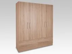 Harmony Harmony Holborn Oak 4 Door 4 Drawer Large Wardrobe