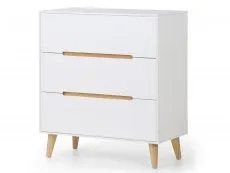 Julian Bowen Julian Bowen Alicia White and Oak 3 Drawer Low Chest of Drawers