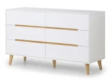 Julian Bowen Julian Bowen Alicia White and Oak 6 Drawer Chest of Drawers