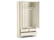 Julian Bowen Cameo 2 Door 3 Drawer Ivory Wooden Double Wardrobe