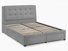 Julian Bowen Julian Bowen Fullerton 5ft King Size Grey Fabric 4 Drawer Bed Frame