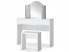 Julian Bowen Julian Bowen Manhattan White High Gloss 2 Drawer Dressing Table