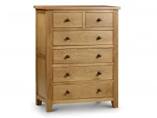 Julian Bowen Julian Bowen Marlborough 4+2 Oak Wooden Chest of Drawers (Assembled)