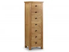 Julian Bowen Julian Bowen Marlborough 7 Drawer Tall Narrow Oak Wooden Chest of Drawers (Assembled)