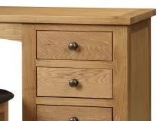 Julian Bowen Marlborough Single Pedestal Oak Wooden Dressing Table (Assembled)