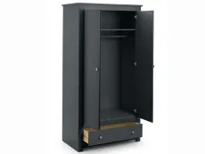 Julian Bowen Julian Bowen Radley Anthracite 2 Door 1 Drawer Double Wardrobe