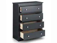 Julian Bowen Radley Anthracite 4 Drawer Chest of Drawers