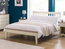 Julian Bowen Julian Bowen Salerno Two Tone 4ft6 Double Ivory and Oak Wooden Bed Frame