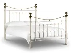 Julian Bowen Julian Bowen Victoria 4ft6 Double Ivory and Brass Metal Bed Frame