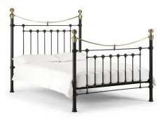 Julian Bowen Julian Bowen Victoria 4ft6 Double Satin Black and Brass Metal Bed Frame