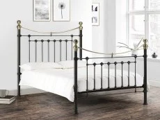 Julian Bowen Julian Bowen Victoria 5ft King Size Satin Black and Brass Metal Bed Frame