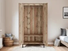 LPD Hoxton Rustic 2 Door Double Wardrobe