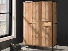 LPD LPD Hoxton Rustic 4 Door 1 Drawer Large Wardrobe