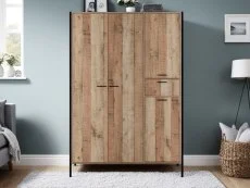 LPD LPD Hoxton Rustic 4 Door 1 Drawer Large Wardrobe