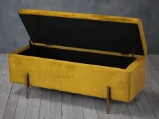 LPD LPD Lola Mustard Fabric Blanket Box  (Assembled)