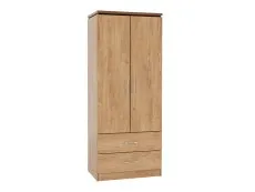 Seconique Seconique Charles Oak 2 Door 2 Drawer Double Wardrobe