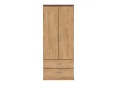 Seconique Seconique Charles Oak 2 Door 2 Drawer Double Wardrobe