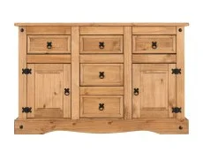 Seconique Seconique Corona Pine 2 Door 5 Drawer Wooden Sideboard