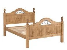 Seconique Seconique Corona Scroll 4ft6 Double Pine Wooden Bed Frame (High Footend)