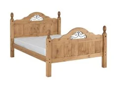 Seconique Seconique Corona Scroll 4ft6 Double Pine Wooden Bed Frame (High Footend)