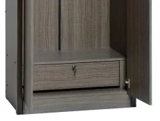 Seconique Seconique Lisbon Black Wood Grain Effect 2 Door Double Wardrobe