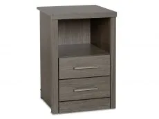 Seconique Seconique Lisbon Black Wood Grain Effect 2 Drawer Bedside Table