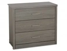 Seconique Seconique Lisbon Black Wood Grain Effect 3 Drawer Low Chest of Drawers