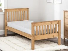 Seconique Seconique Monaco 3ft Single Wax Pine Wooden Bed Frame (High Footend)