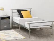 Seconique Seconique Orion 3ft Single Silver Metal Bed Frame