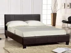 Seconique Seconique Prado 4ft6 Double Brown Faux Leather Bed Frame