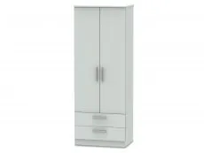 Welcome Welcome 2ft6 Knightsbridge Matt Grey 2 Door 2 Drawer Double Wardrobe (Assembled)