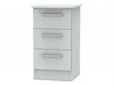 Welcome Welcome Knightsbridge Matt Grey 3 Drawer Bedside Table (Assembled)