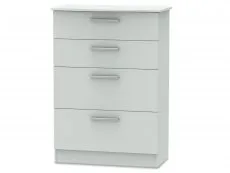 Welcome Welcome Knightsbridge Matt Grey 4 Drawer Deep Chest of Drawers (Assembled)