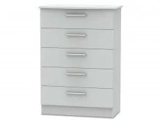 Welcome Welcome Knightsbridge Matt Grey 5 Drawer Chest of Drawers (Assembled)